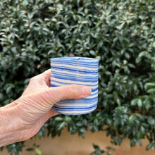 Load image into Gallery viewer, Tumbler: Nerikomi with Blue Stripes
