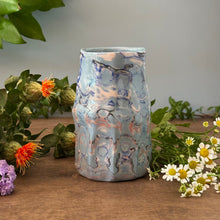 Load image into Gallery viewer, Vase: Neriage Blue and Orange Porcelain