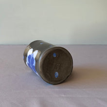 Load image into Gallery viewer, Mug: Black Ceramic with Blue Flower