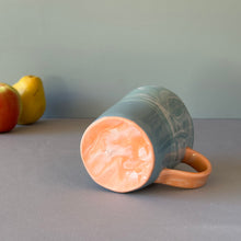 Load image into Gallery viewer, Mug: Blue with Orange Handle (1)