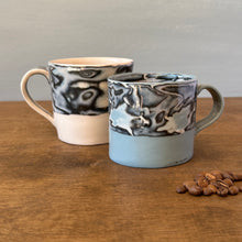Load image into Gallery viewer, Small Blue Mug with Black Pattern
