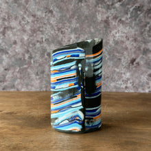 Load image into Gallery viewer, Vase: Black and Orange Nerikomi
