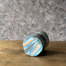 Load image into Gallery viewer, Vase: Black and Orange Nerikomi
