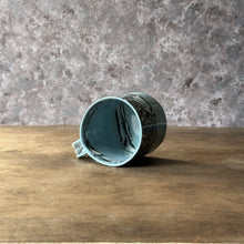 Load image into Gallery viewer, Small Blue Mug with Black Pattern
