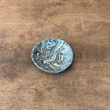 Load image into Gallery viewer, small round bowl with marbled pattern on a wooden surface
