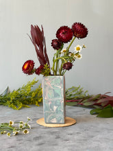 Load image into Gallery viewer, Bud Vase: Blue and Orange Mokume Gane
