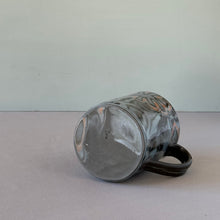 Load image into Gallery viewer, Black and Blue Mug with Abstract Flower
