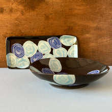Load image into Gallery viewer, Bowl: Black Ceramic with Roses
